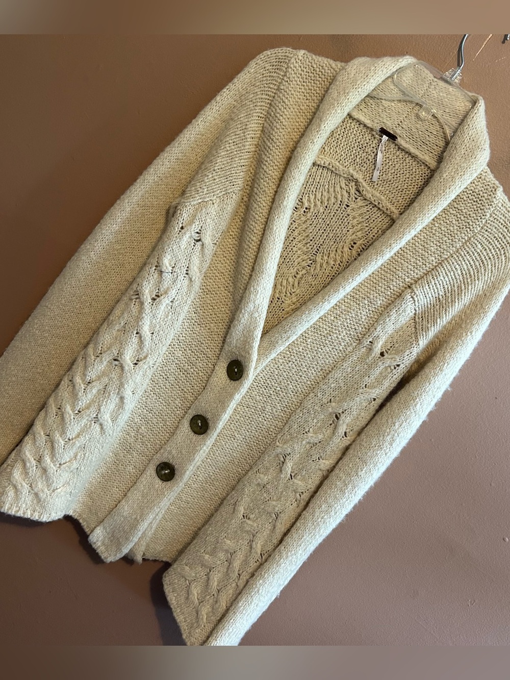 Free People Far Away Knit Cardigan Wool Blend Size Small